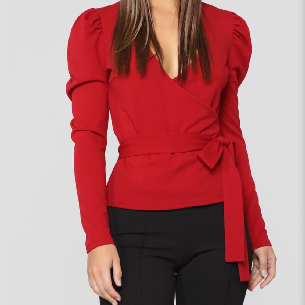Red Wrap Shirt